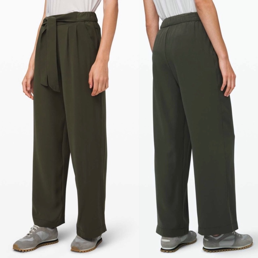 Lululemon Noir Wide Leg Pant Dark Olive